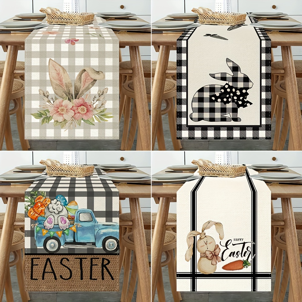 

Easter Bunny & Tablecloth - 13x72 Inch, Spring/summer Decor For Kitchen & Dining Room