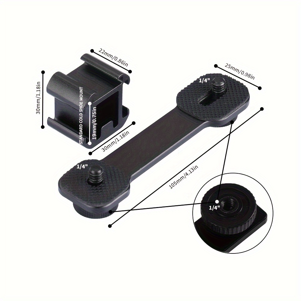 Triple Cold Shoe Gimbal Microphone Mount Extenstion Bar - Temu