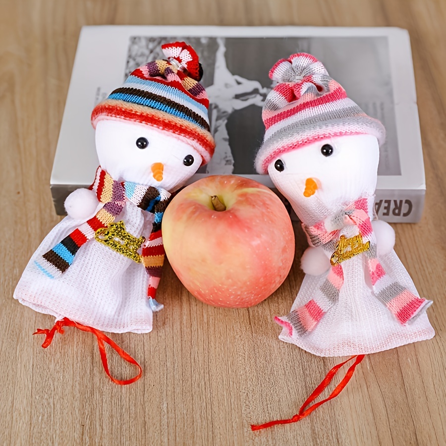 1 pezzo Borsa con mele per il giorno di Natale Borsa con Babbo Natale,  cervo e pupazzo di neve - Borsa regalo per una notte tranquilla, ornamento  per l'albero di Natale 