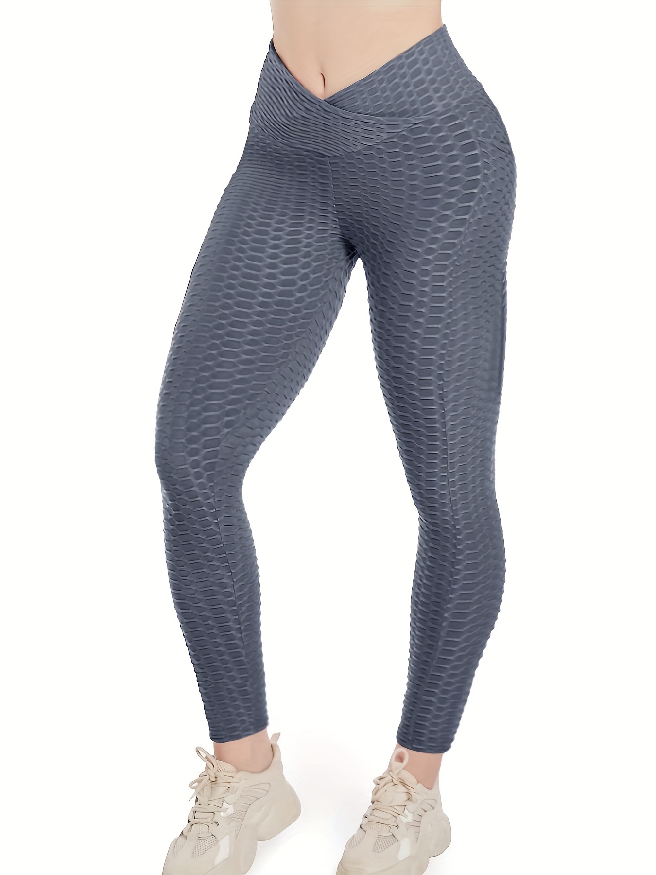  TOROFO Pantalones de yoga de cintura alta para mujer, con  agujeros de metal de roca y piel brillante, patrón de escamas de pescado,  leggings impresos para adelgazar (plata, talla única) 