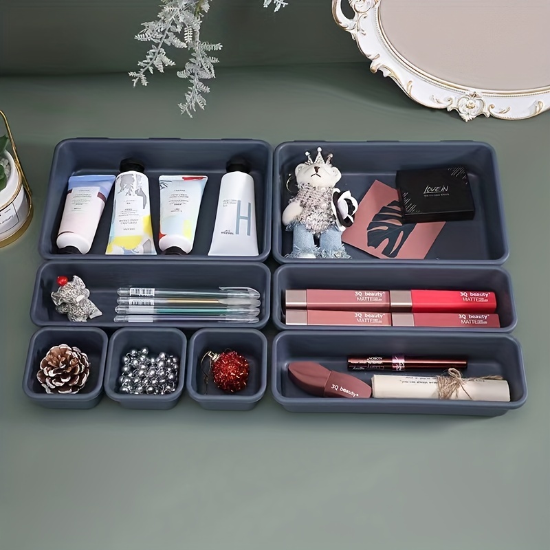 

8pcs Free Combination Drawer Storage Box, Make Organizer Storage Box Dividers Box For Bathroom Office Kitchen, Makeup Organizer