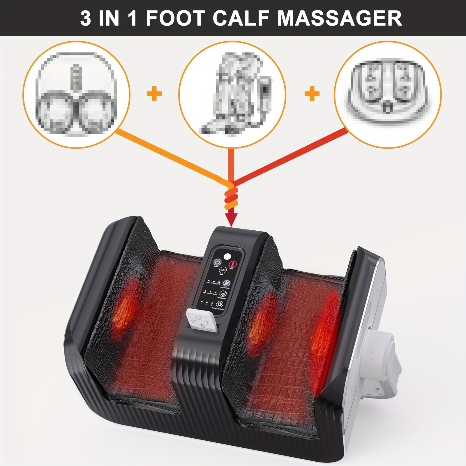 Máquina de masaje de pies Masajeador Shiatsu para pies cansados, piernas,  pantorrillas, fascitis pla…Ver más Máquina de masaje de pies Masajeador