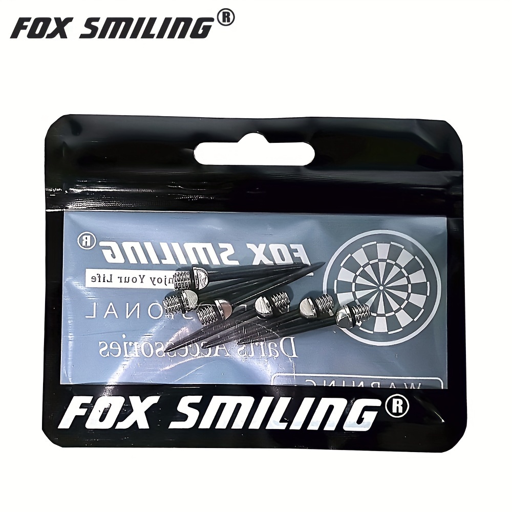 FOX SMILING 6pcs Premium Iron Dart Tips, 2BA Screw-On Replacement Points for Steel Darts - Lightweight & Durable