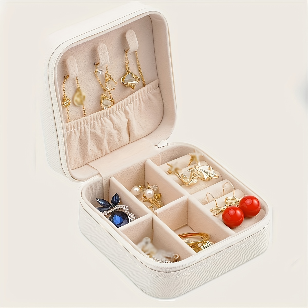 Portable Travel Mini Jewelry Box Pu Leather Jewellery Ring - Temu