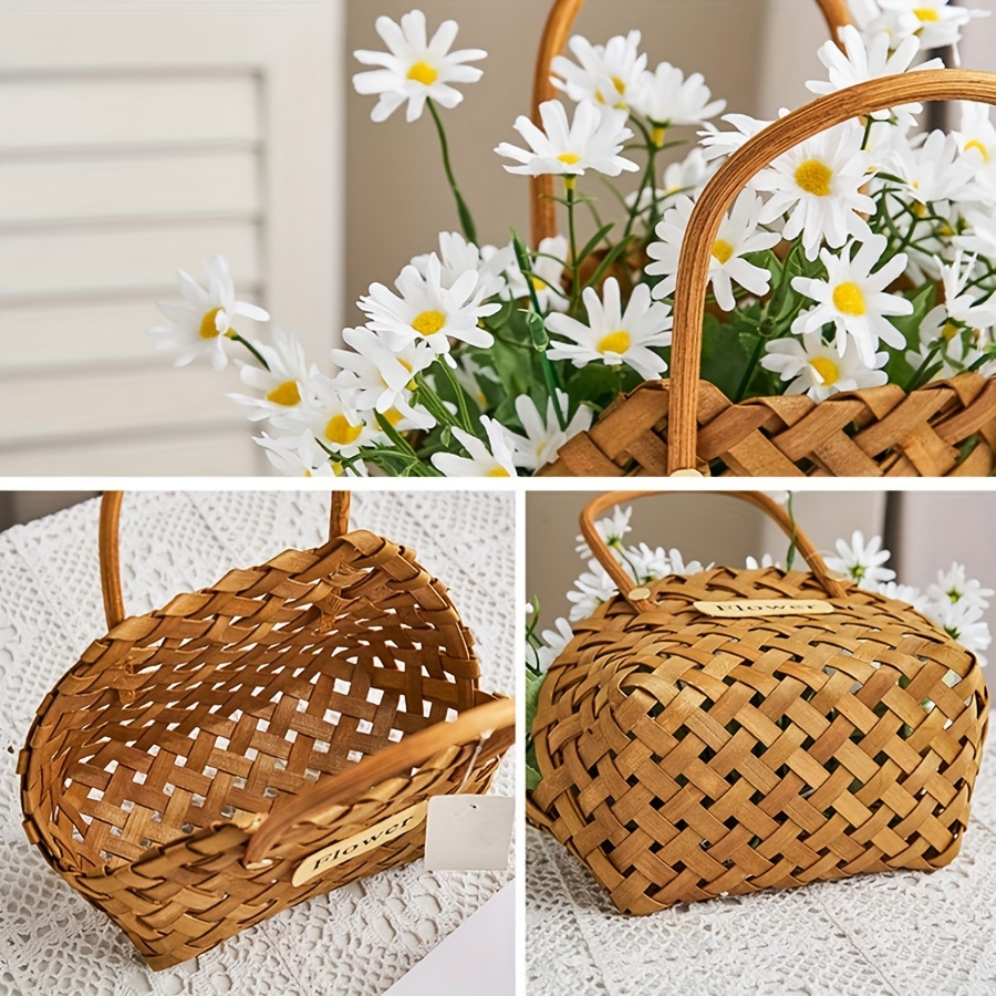 Flower Girl Basket, Hand-woven Wooden Flower Basket, Rectangular Hand-held,  Wooden Flower Basket, Flower Arrangements Basket, Rattan Woven Succulent  Plant Basket, Bridesmaid Gifts, Bride, Bachelorette Party, Wedding  Decorations For Reception - Temu Germany