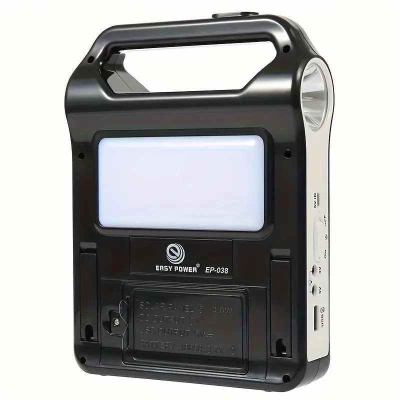 portable rechargeable solar panel power storage generator system usb charger with lamp home solar energy system kit for outdoor sports & outdoors details 10