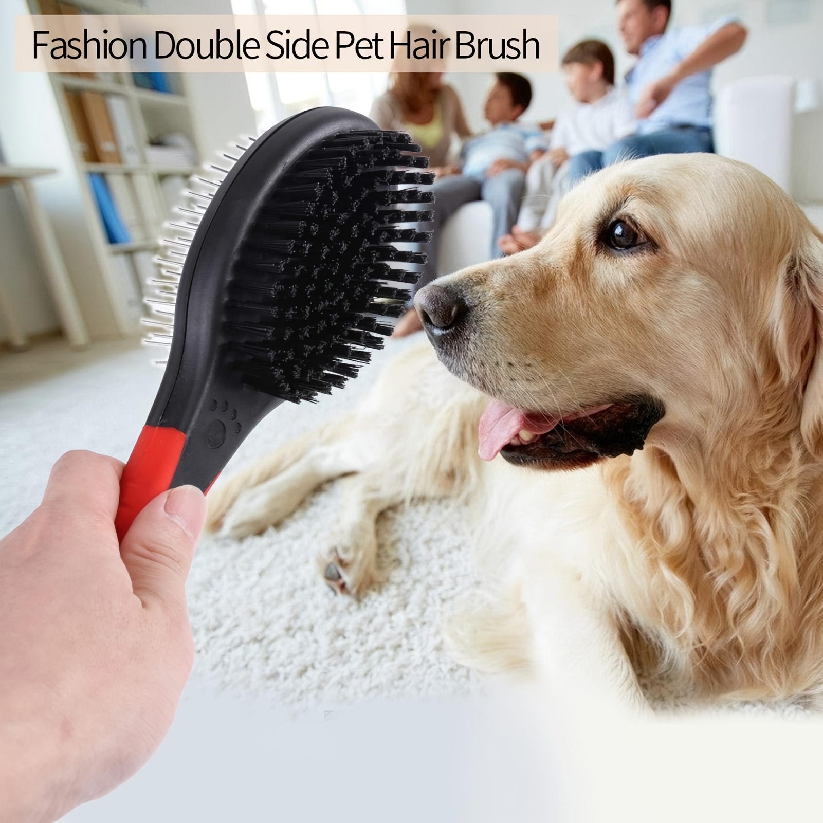 Double-Sided Pet Detangler Brush – Stainless Steel & ABS – For Dogs & Cats, Small To Large Breeds, Pink/Blue