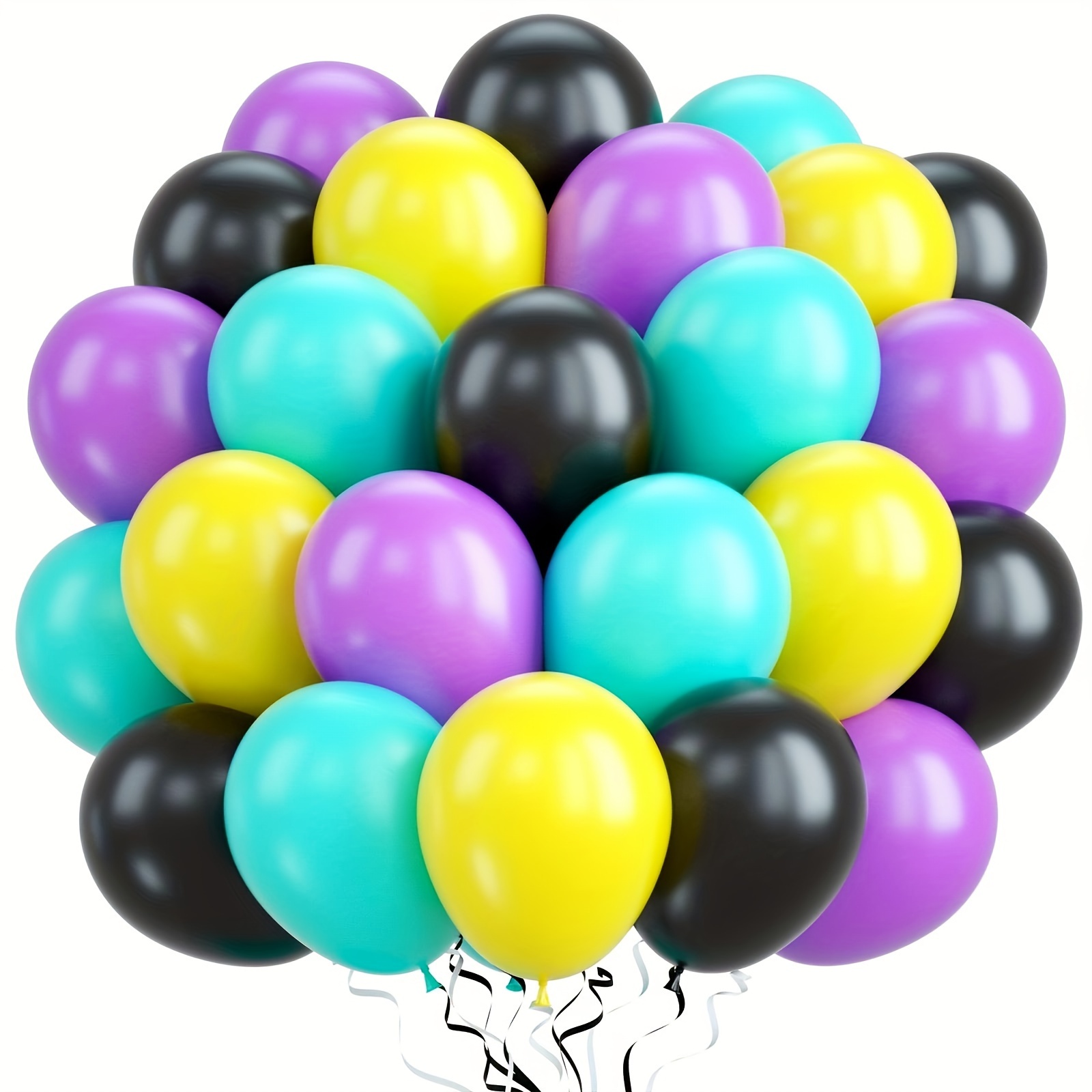 60pcs, Colorful Latex Balloons, Back To 80s 90s Retro Party Decor