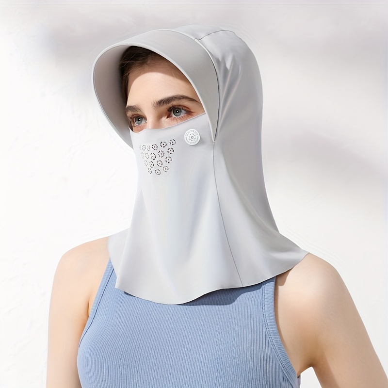 Sun proof Hoodie Face Covering Brim Breathable Mesh Ice Mask - Temu
