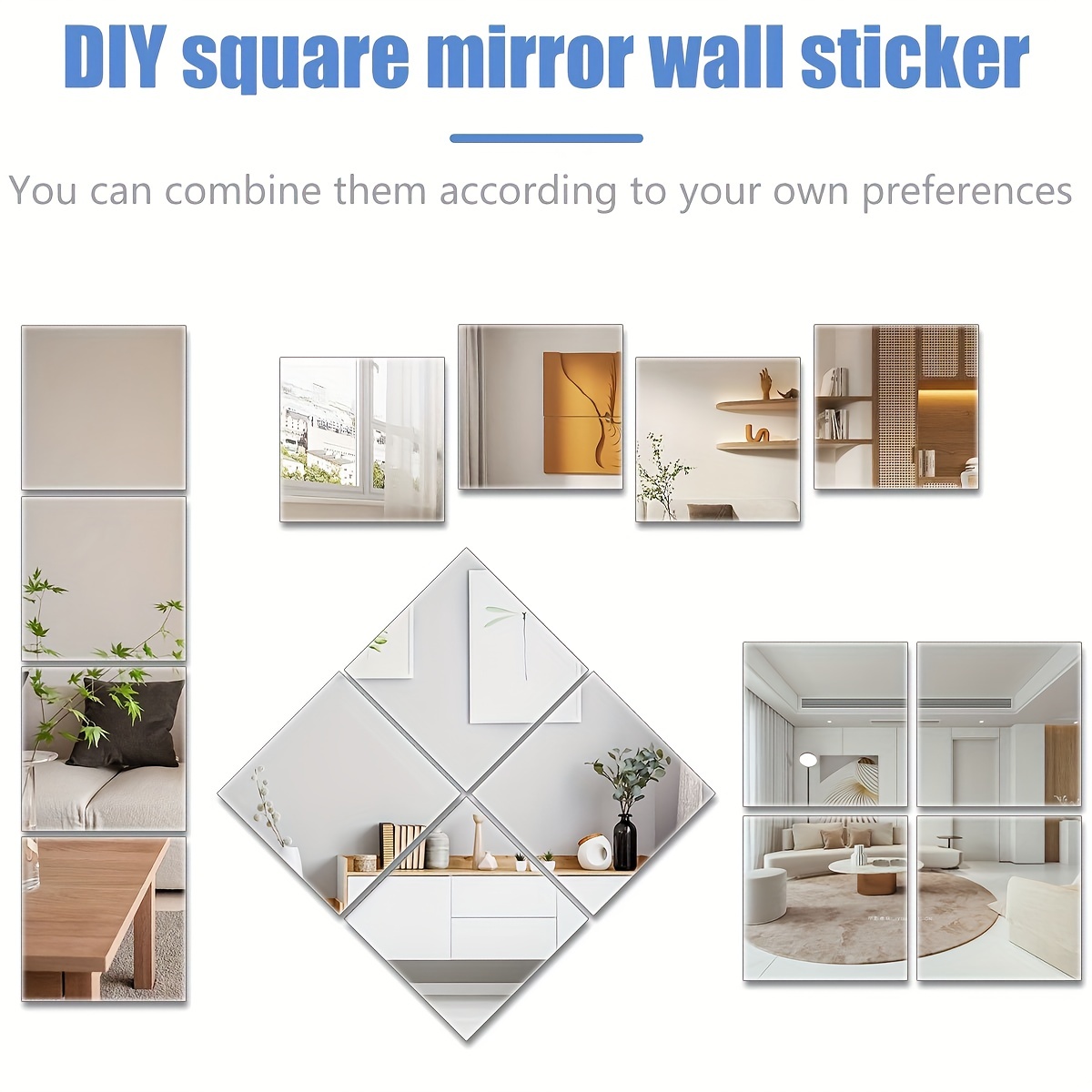 3d Mirror Wall Stickers Self adhesive Mirror Stickers - Temu
