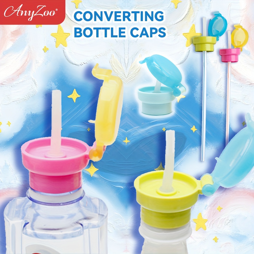 3PCS Kids No Spill Choke Water Bottle Cup Adapter with Tube Drinking Straw  for Baby Drink