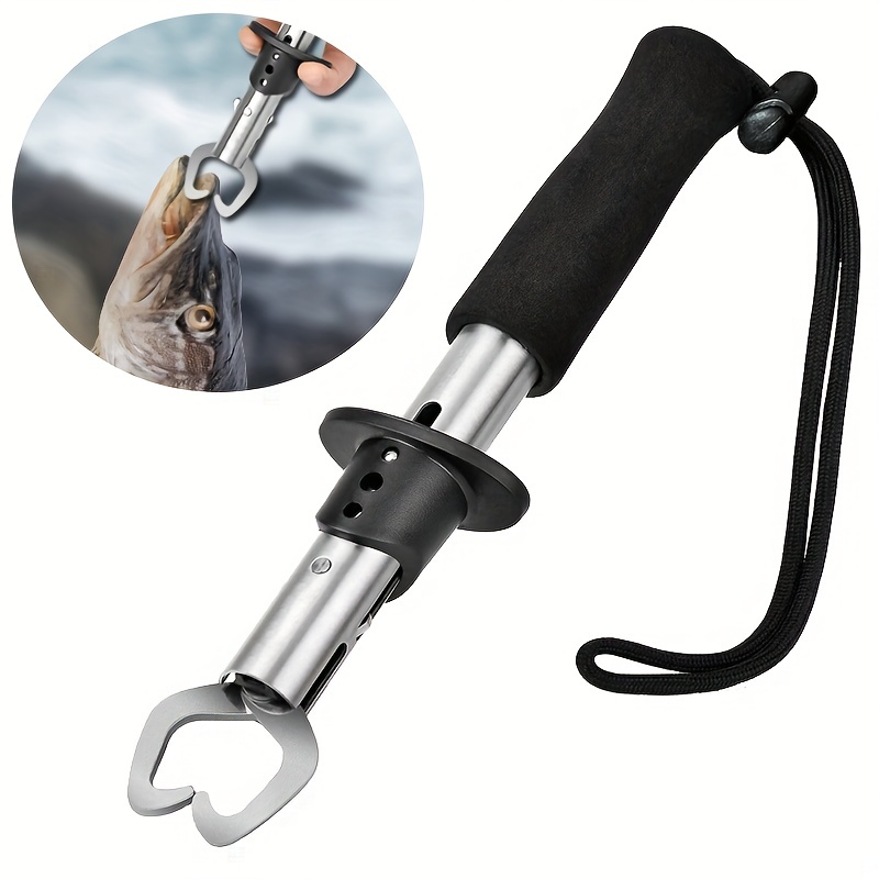 Fish Lip Gripper with Scale Fishing Lip Gripper Fish Scales Weight Portable  Fish Lip Grabber for Sea Fishing, Women Men, Freshwater Saltwater, Blue