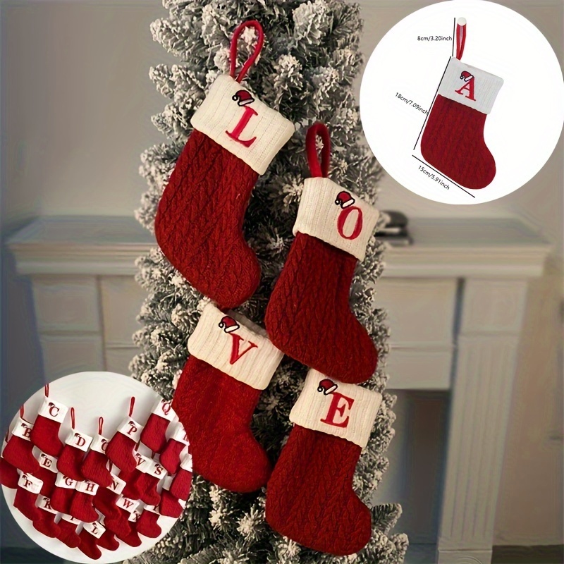 1pc, Christmas Supplies Decorative, Knitted Socks Stockings