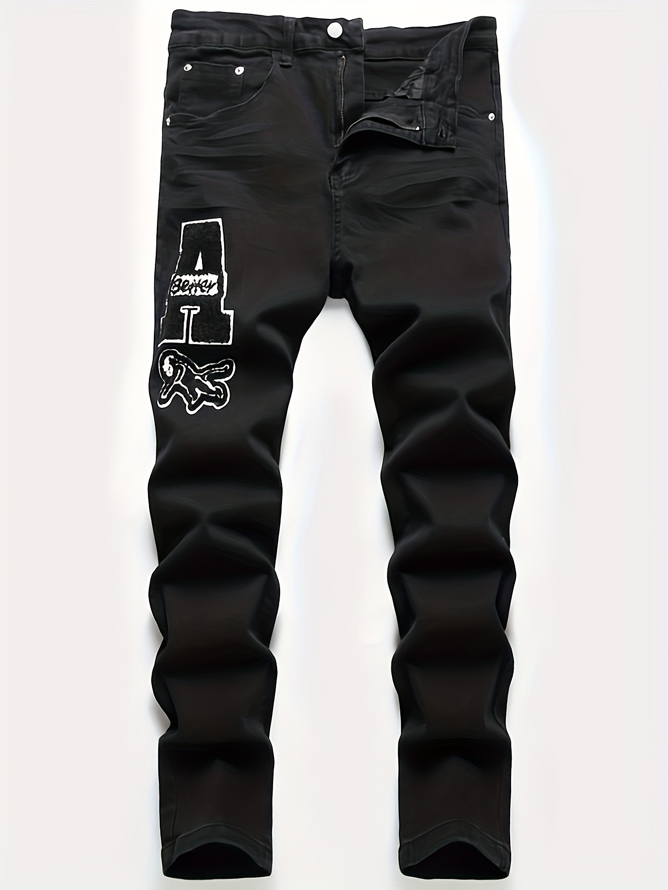 Clásico Diseño Slim Fit Jeans Pantalones Mezclilla Estilo - Temu