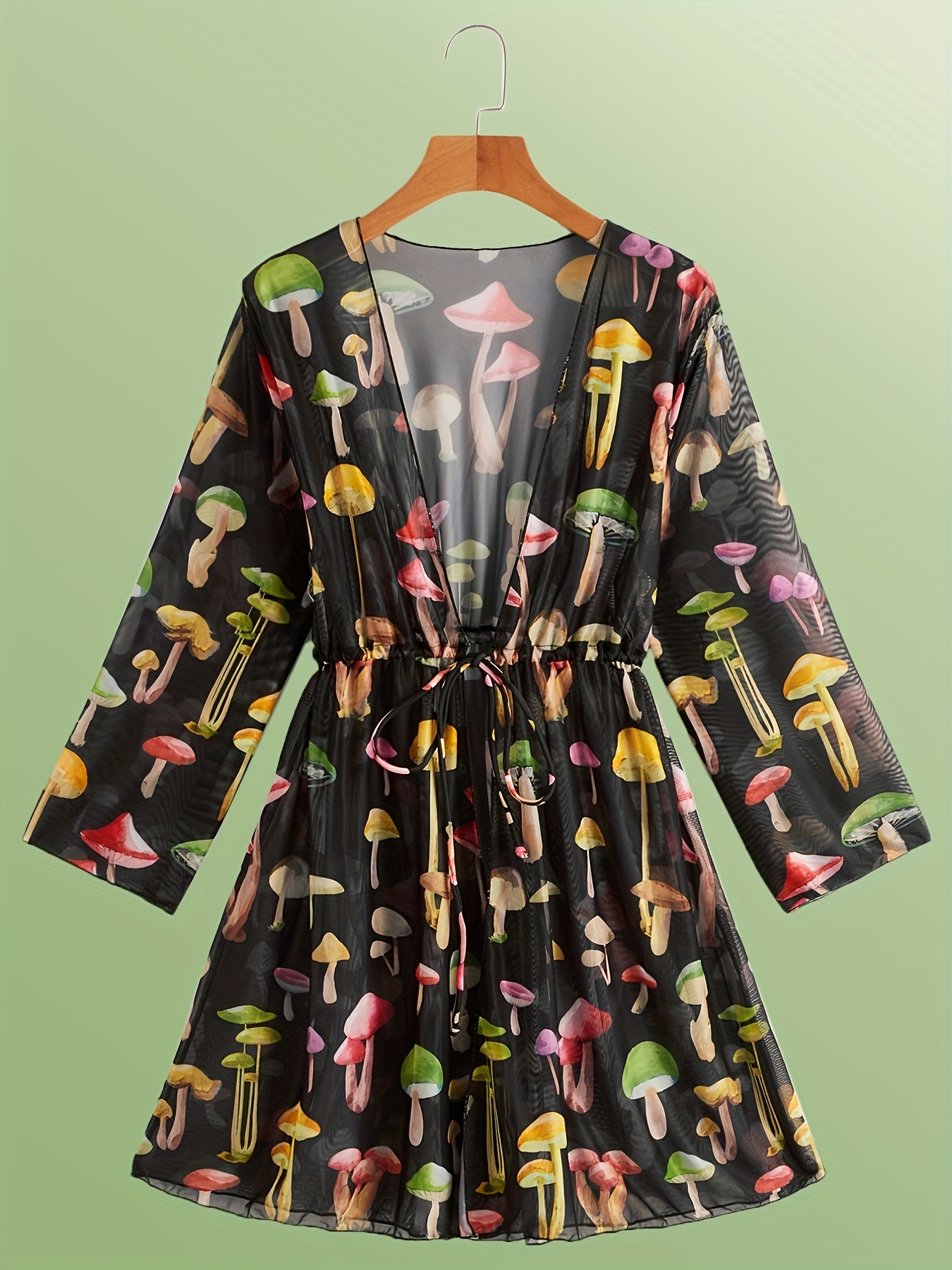 Womens Dresses Mushroom Print Dress Plus Size HOROSCOPEZ Libra