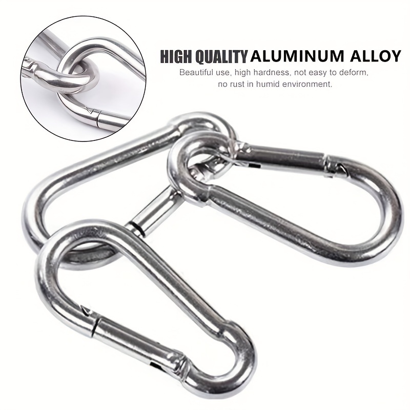 10pcs Heavy Duty Stainless Steel Carabiner for Hammocks, Swings, and  Outdoor Activities - Large Spring Snap Hooks for Camping, Fishing, Hiking,  bedroo