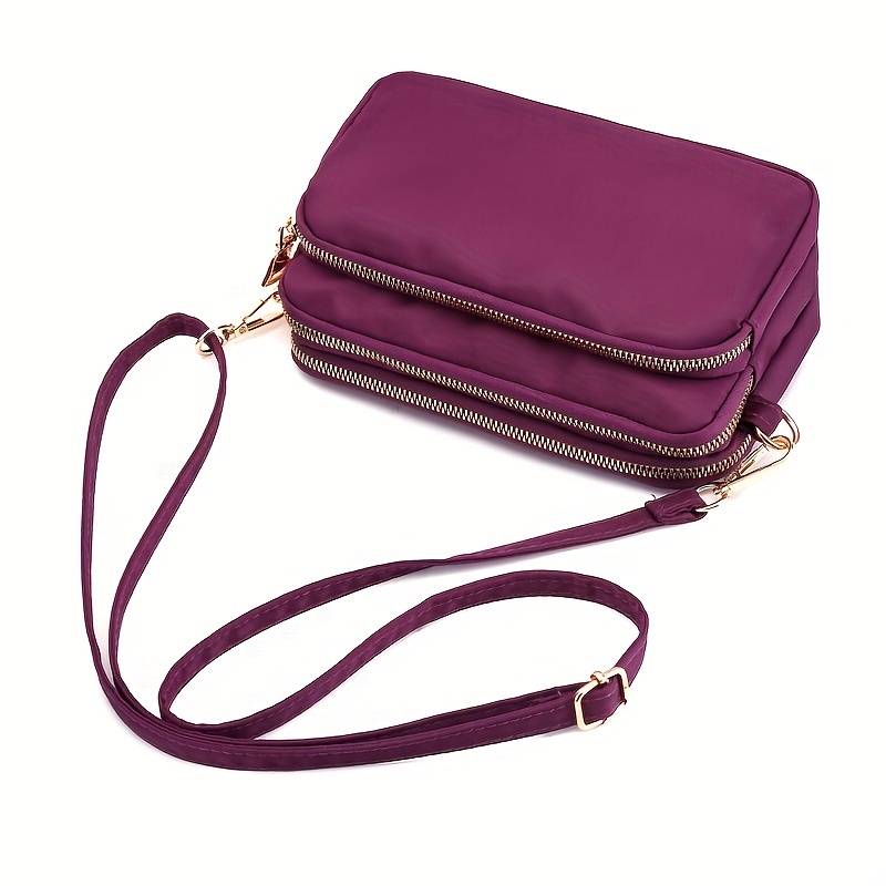 Multi Layer Crossbody Bag, Casual Nylon Shoulder Bag, Simple Clutch Purse  Wallet For Goin Gout - Temu