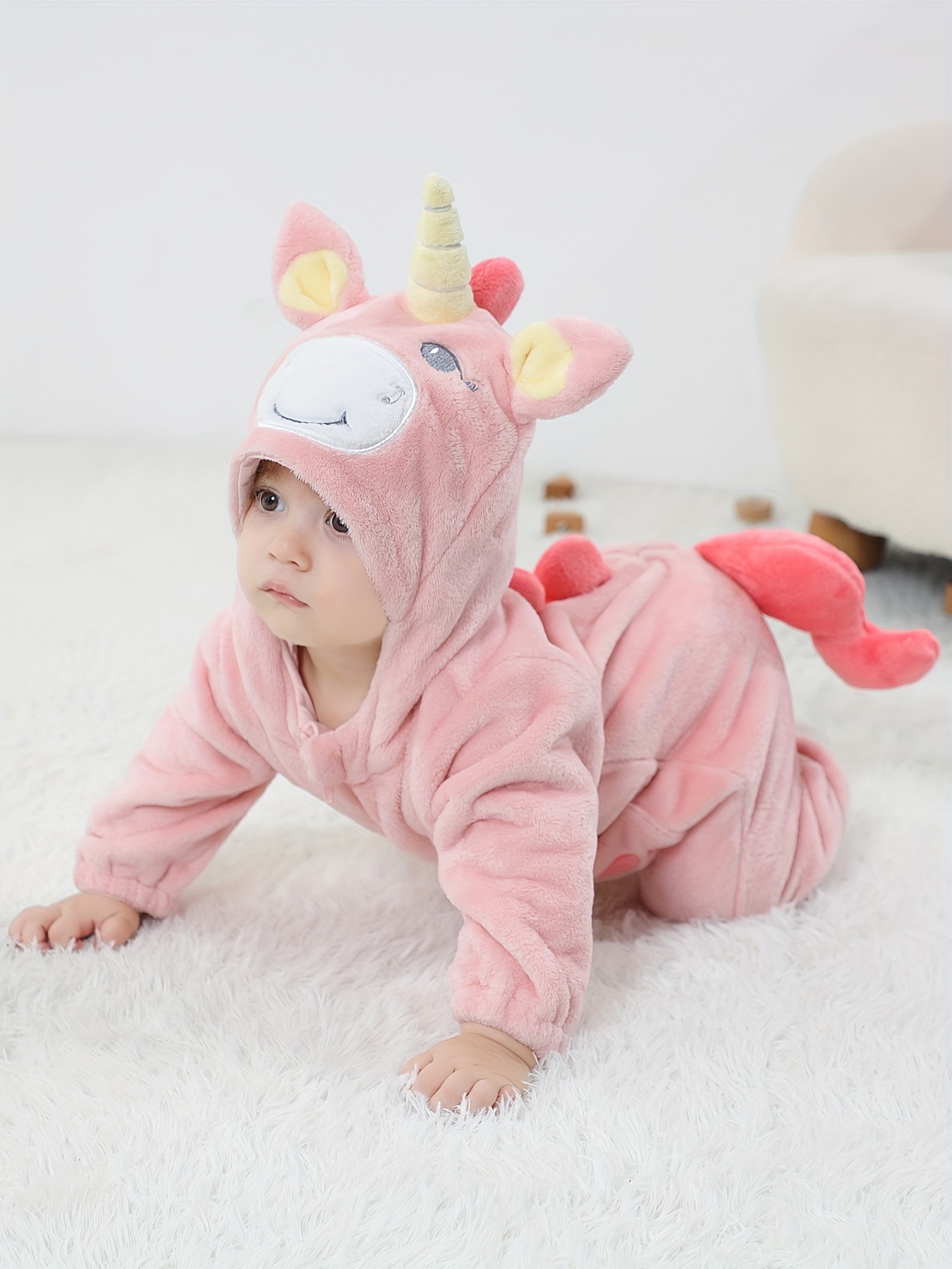 Toddler Girls Fleece Lined Little Cartoon Unicorn Pattern - Temu