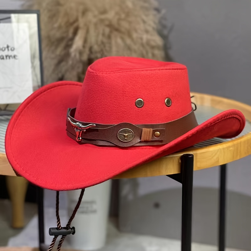 Chapeau De Cowboy Occidental À Bord Roulé Unisexe Collant Chapeau De Jazz %