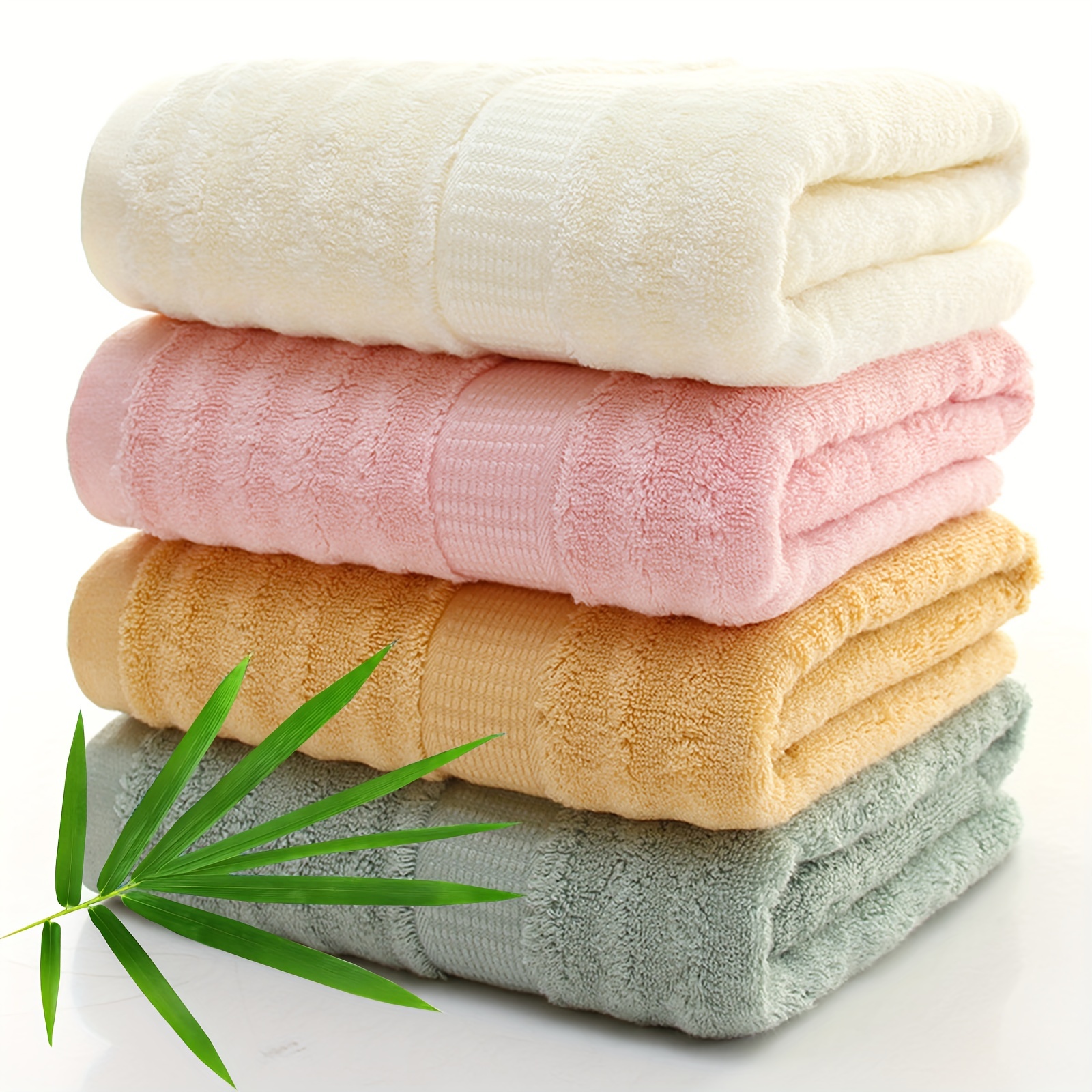 Bamboo Fiber Towels Set Quick Dry Adults Towel Sets For - Temu