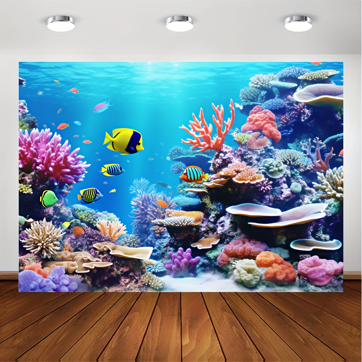 Ocean World Blue Ocean Tropical Fish Coral Art Tapestry Wall