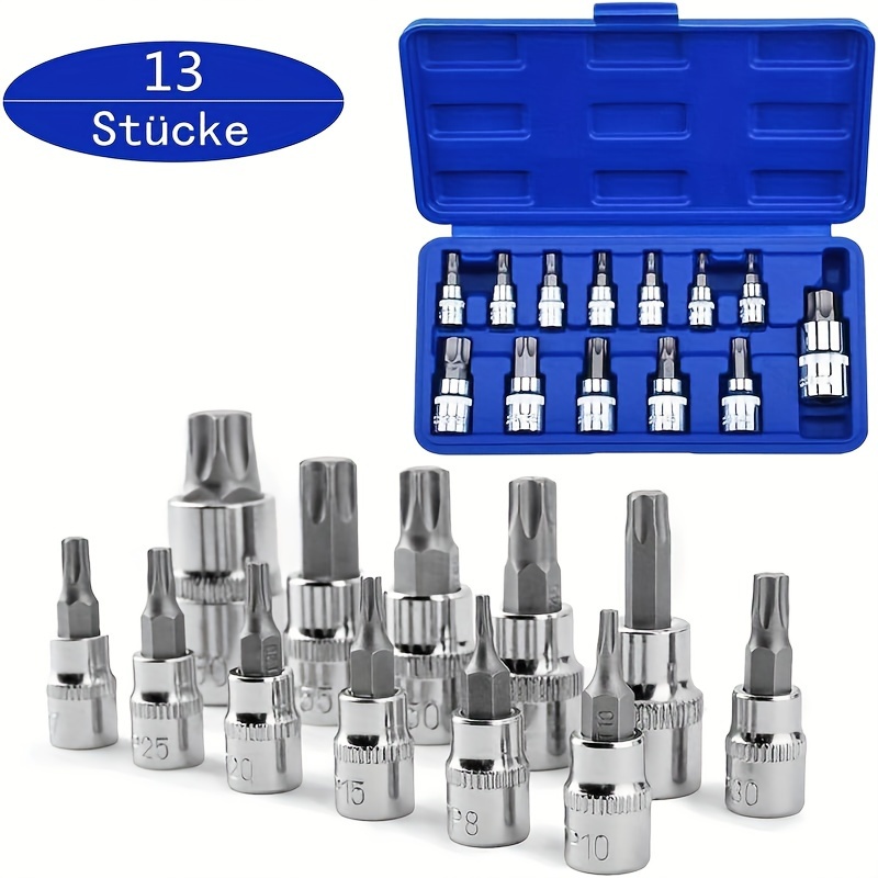 

Torx Bit Sets, 13pcs Torx Bit Sets, Torx Bit Sets T50,torx Bit Sets T8-t70,torx Bit Sets 1/2",torx Bit Sets 3/8",torx Bit Sets 1/4