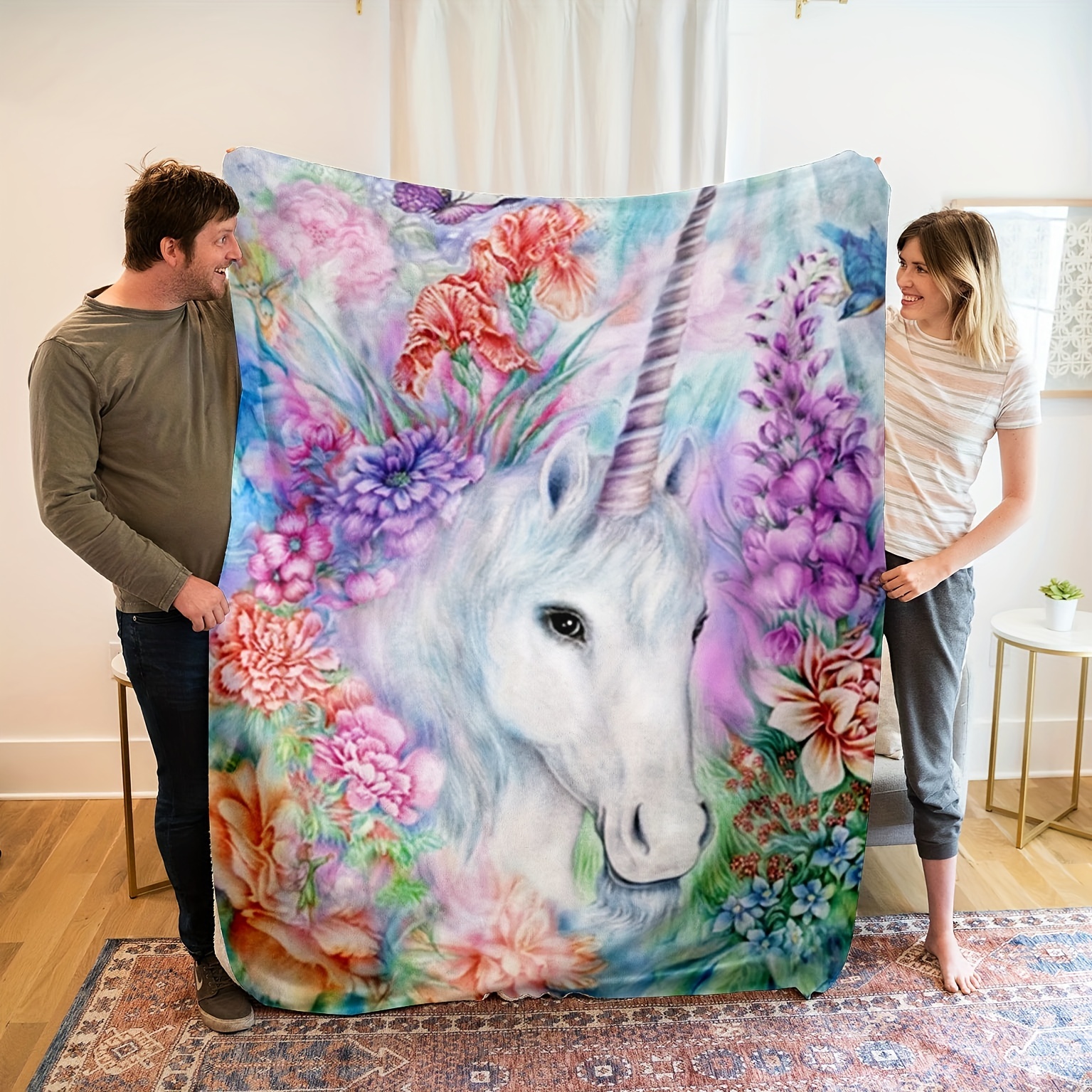 Unicorn quilted online throw