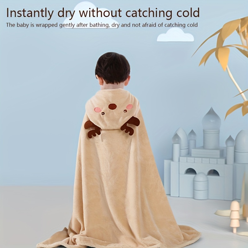 Deer Shaped Baby Bath Towel with Hood, Soft & Absorbent