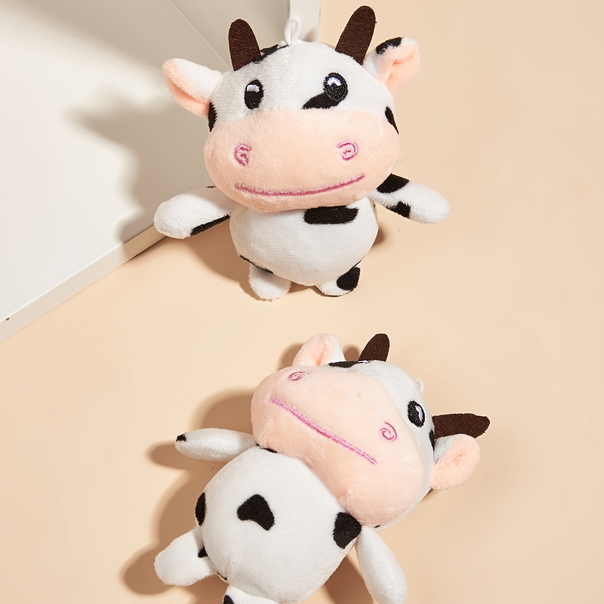 Cow Plush Keychain for Dogs, Soft and Durable Stuffed Animal Toy