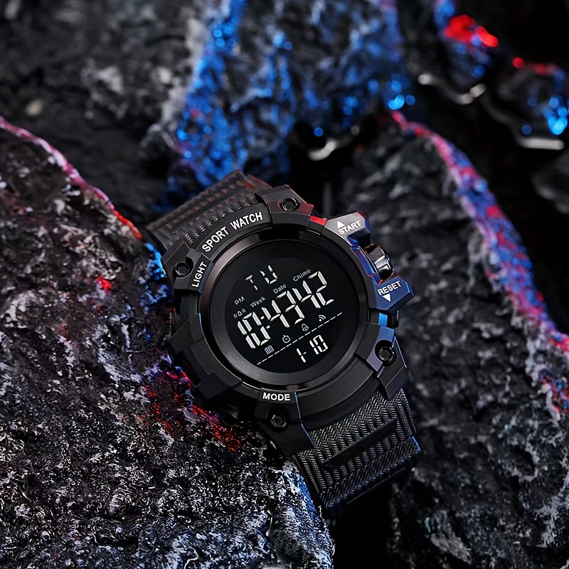 Relojes digitales para mujer con alarma 5ATM, resistente al agua, reloj  deportivo con retroiluminación LED, calendario, simple reloj de pulsera de