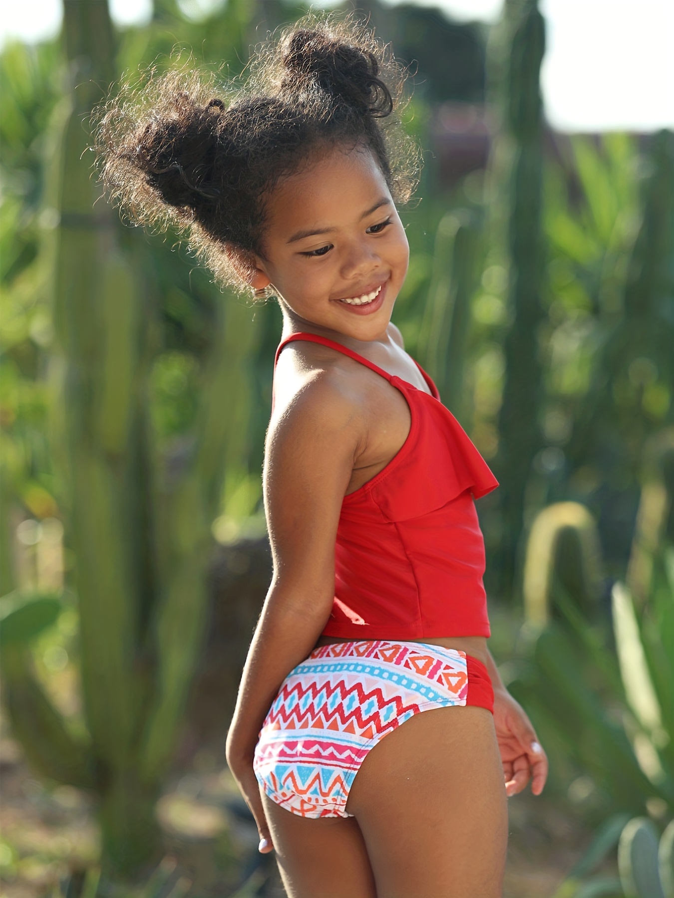 Toddler Girls Bikini Tankini Swimsuit Ruffle Trim Cami Top - Temu Denmark