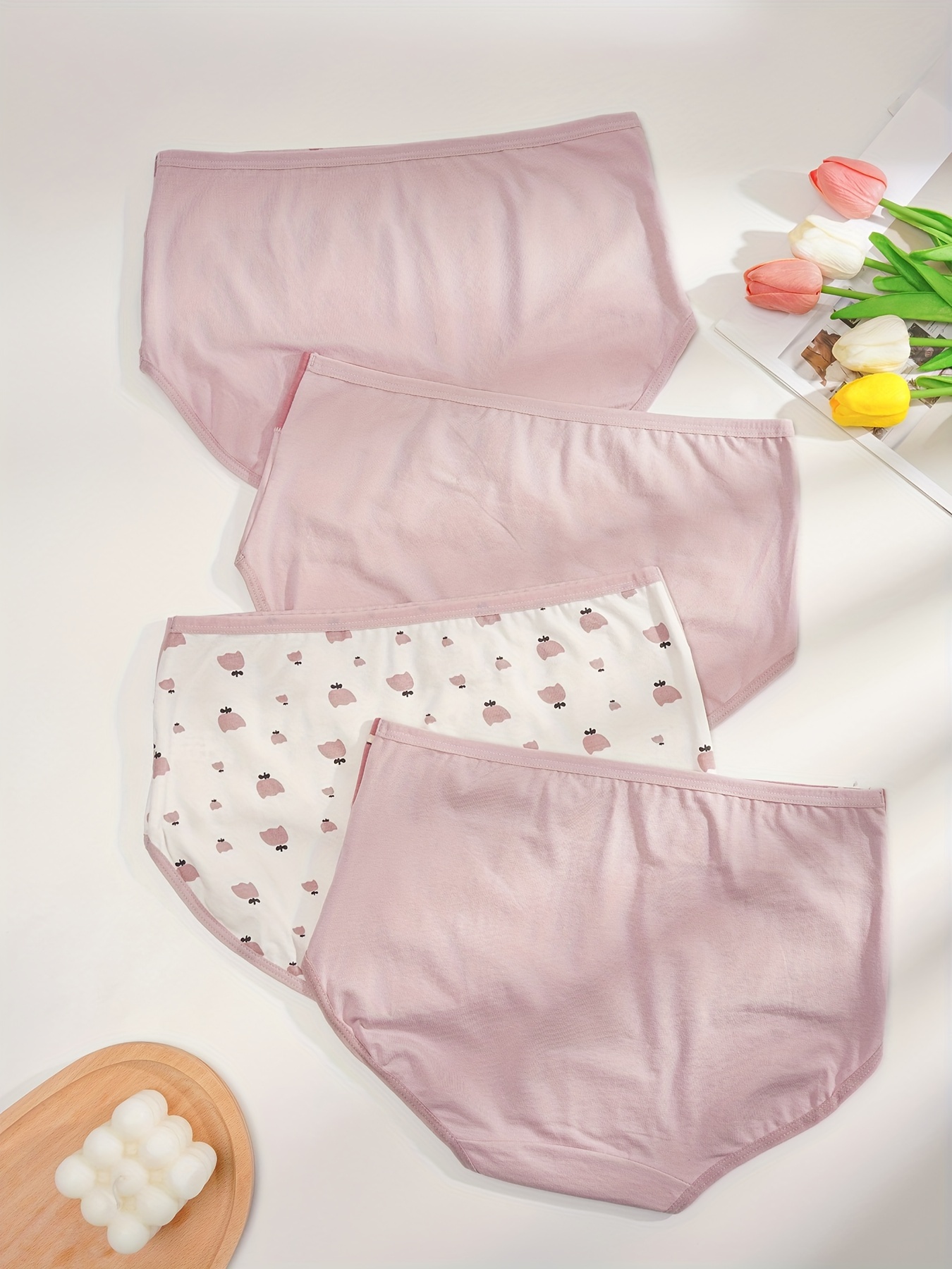 Floral Print Briefs Comfy Breathable Stretchy Intimates - Temu