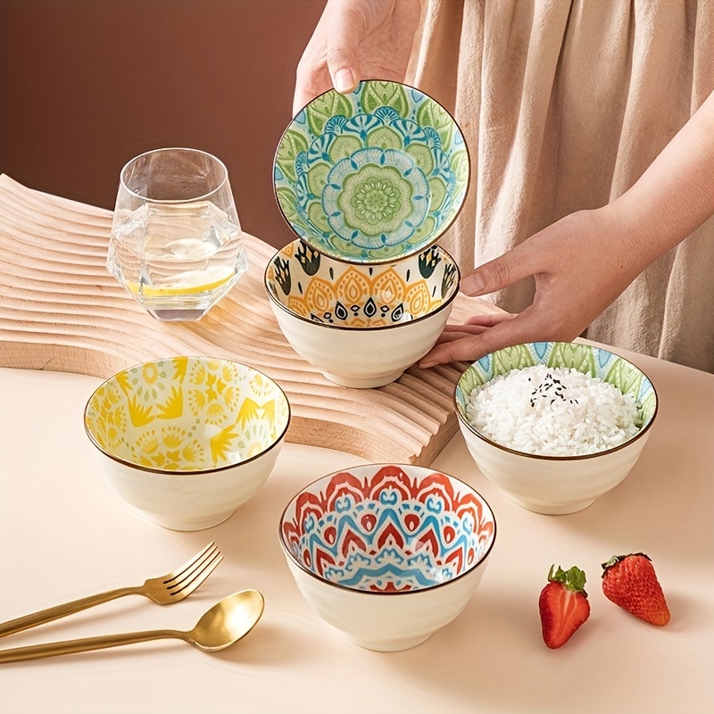 Ceramic Bowl Set Dish Hat Bowls For Home Dorm And Student - Temu