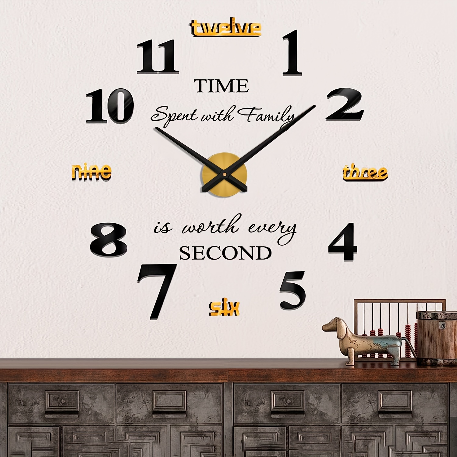 Comprar Números modernos DIY adhesivo reloj de pared pegatina sala