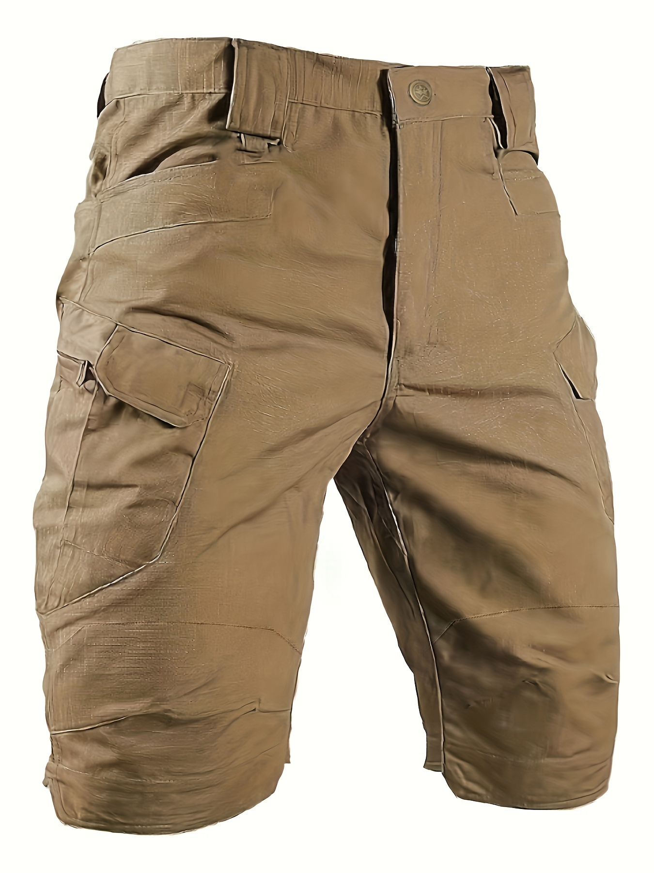 Men's Trendy Solid Cargo Shorts, Waterproof Quick Dry Tactical Shorts for Hunting Fishing Outdoor,Temu