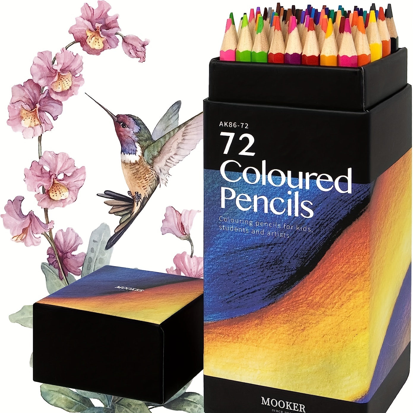 Indra Juego de lápices de colores profesionales, 48+6 lápices de dibujo  artístico de colores para adultos, niños, estudiantes, profesores, dibujos