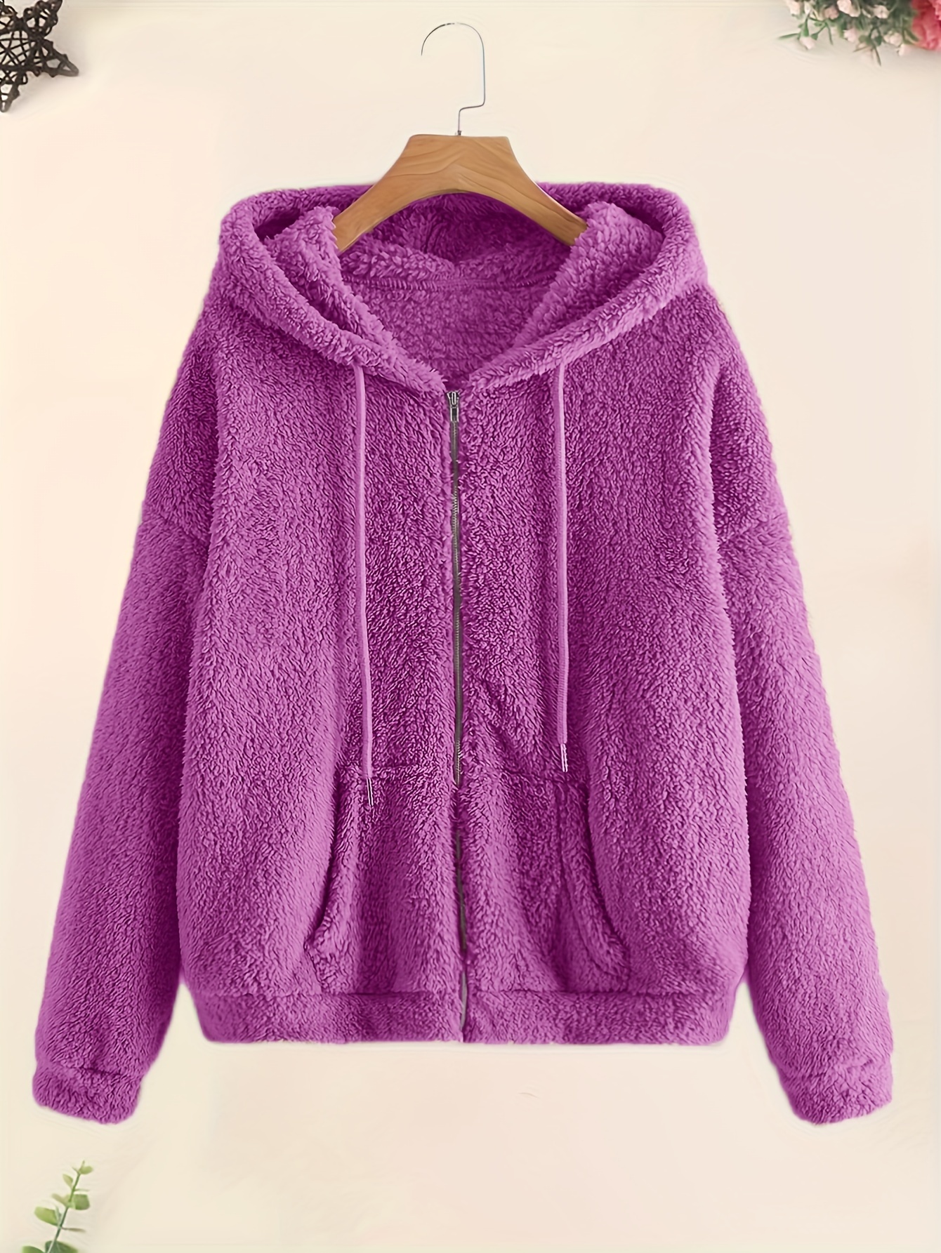  Ruziyoog Women's Cotton Linen Hoodies Casual Long Sleeve  Drawstring Hooded Sweatshirt Button Lightweight Jacket with Pocket Purple :  Sports & Outdoors