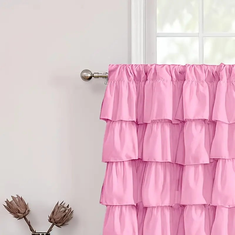 Ruffle Edge Thickened Small Curtains Tiers Soft Washable Temu