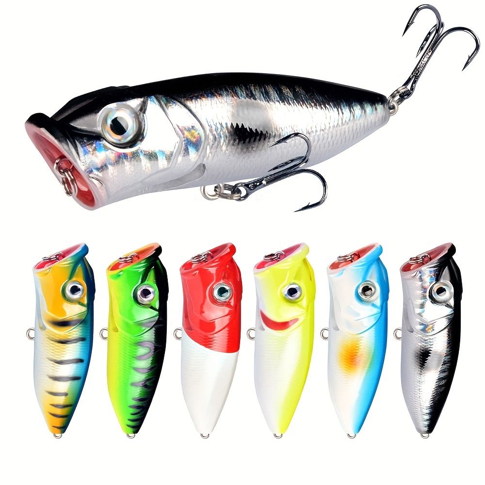 High quality Topwater Popper Fishing Lures 6# Hooks Perfect - Temu