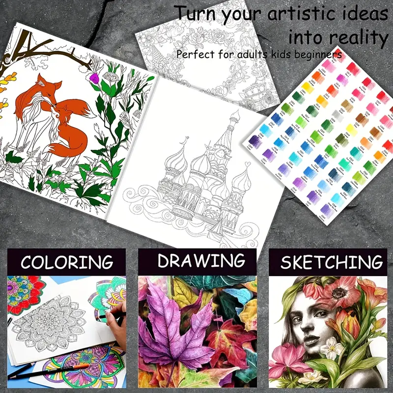 Drawing Sketching Coloring Set include 72professional Soft - Temu