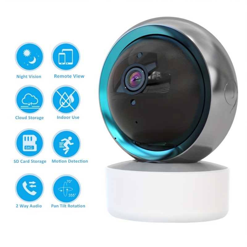 The Icam365 Smart Home Camera Has No Blind Spots For Monitoring High Definition View And Can