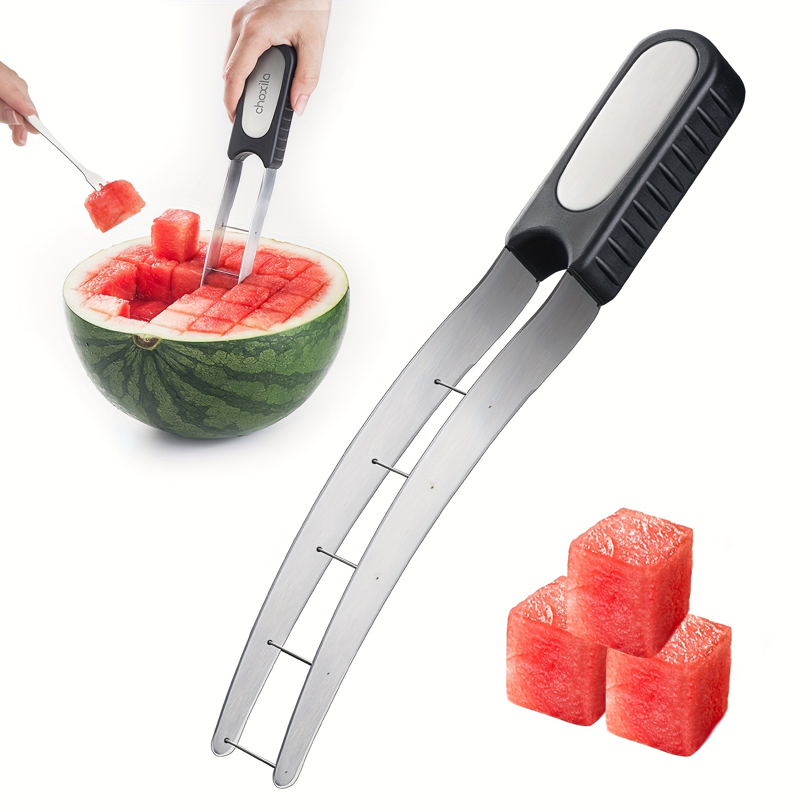  Kit de cortador de molino de viento de sandía, cortador de  sandía de acero inoxidable con cuchara de melón, cuchillo para tallar frutas,  herramientas de utensilios para cocina (02) : Hogar
