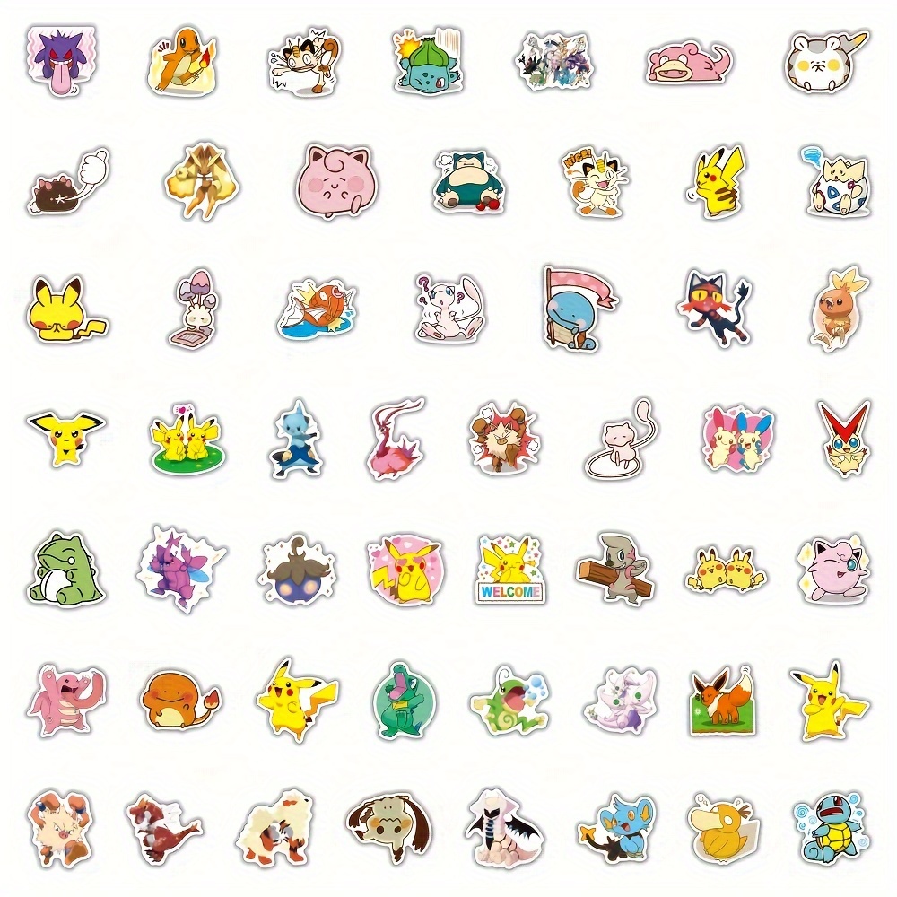 Pegatinas - Pokémon estilo Kawaii - 50 uds