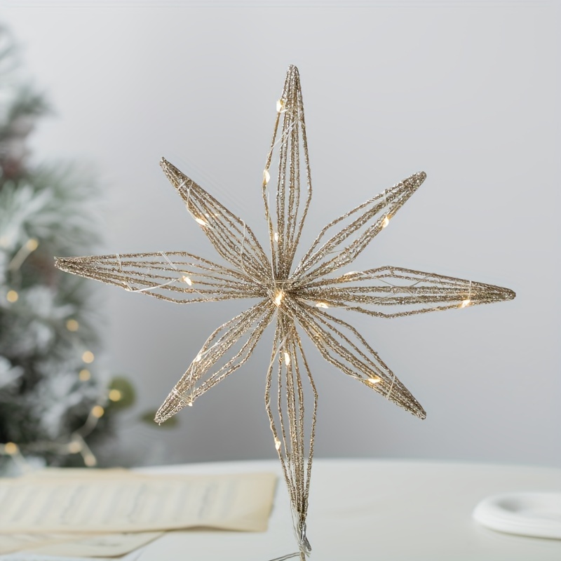 Christmas Tree Topper Star With Lights Led Night - Temu