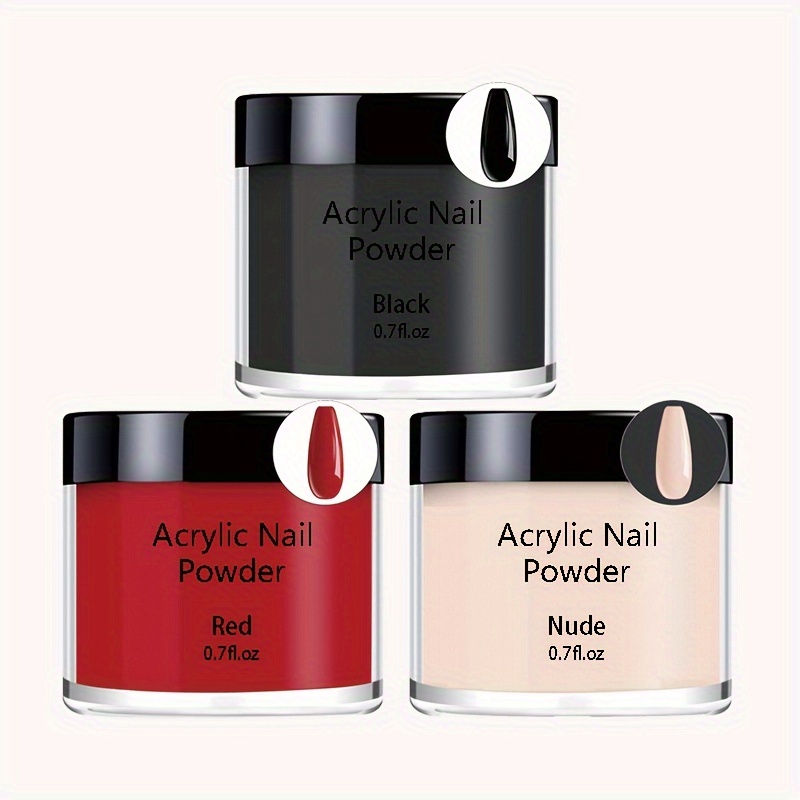 Saviland Black Acrylic Powder - 30g Professional Colored Acrylic Nail Powder for Acrylic Application, Acrylic Polymer Powder for Nail Extension 
