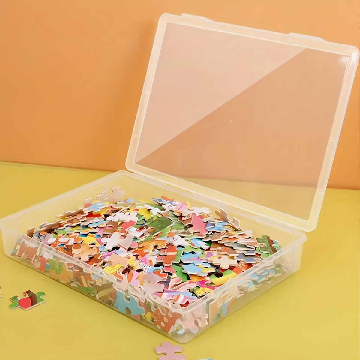 1pc Transparent Puzzle Card Storage Box, Puzzle Storage Box Card Sorting  Box For Children's Parts Sorting & Organizing
