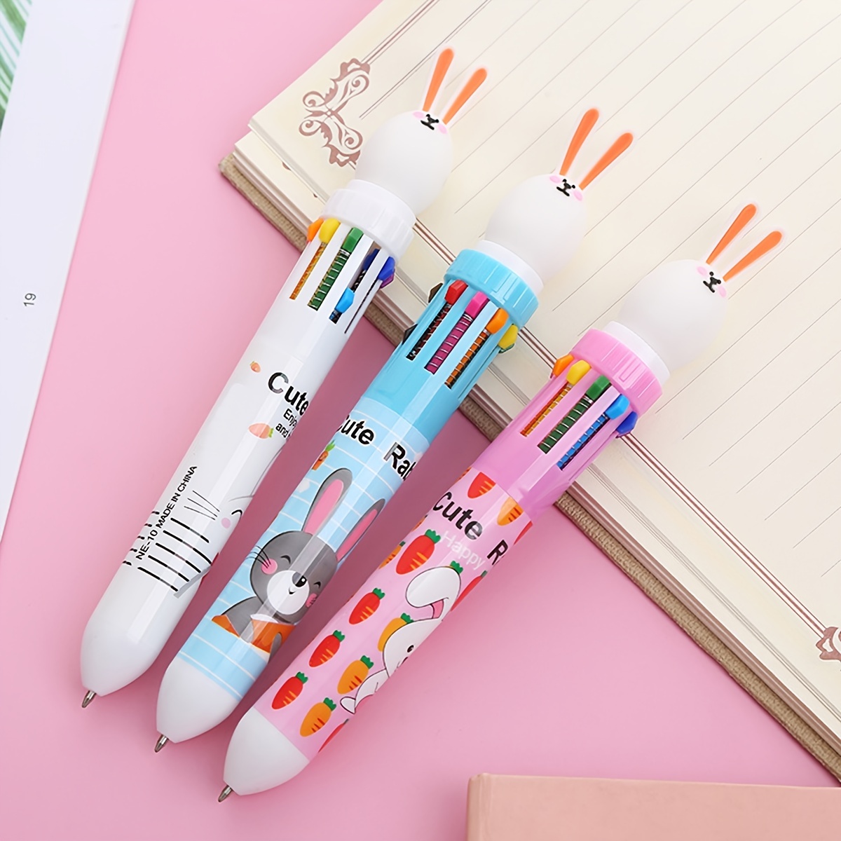 Cute Rabbit Girls Retractable Ballpoint Pen For - Temu
