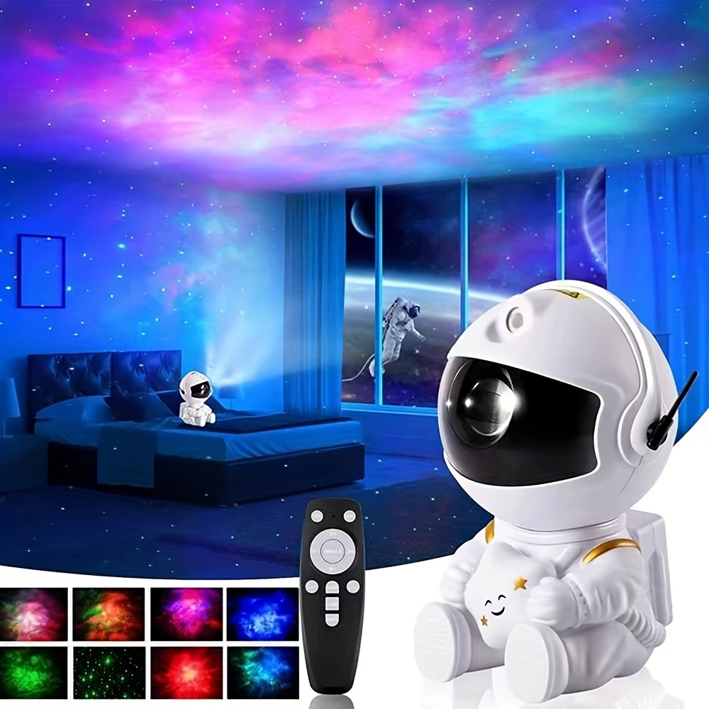 1 pieza proyector de estrella de astronauta, luz nocturna de galaxia, luces  decorativas de cielo para dormitorio, pequeño y brillante y bonito, luz Led  de astronauta, nebulosa espacial, nube interestelar y Control