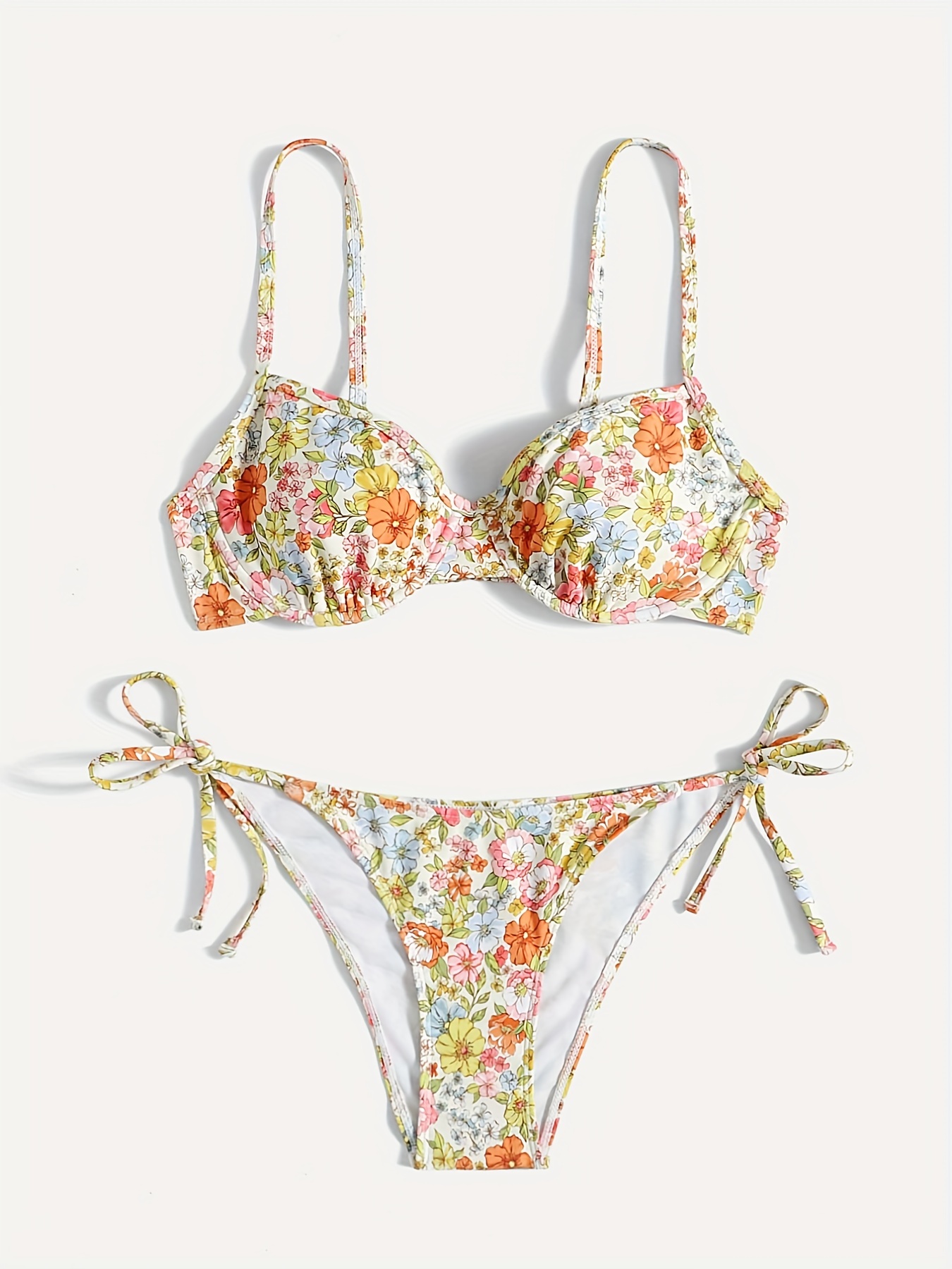  Floral Bra Set Bathing Bikini Swimsuit Padded Swimwear