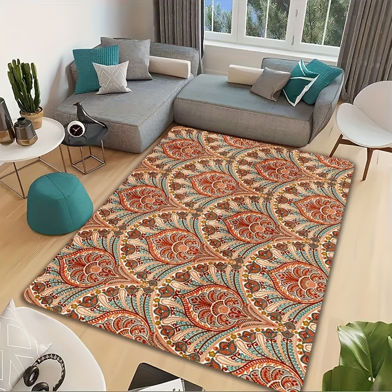 Brighten Your Home With A Boho Door Mat Rug: Decorative Floral Print,  Anti-slip, Perfect For Any Room! - Temu